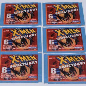 1996 Marvel Comics X-Men Sanctuary 6 Collectible Stickers Pack Made by Panini